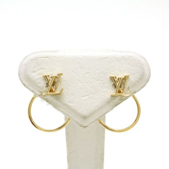 Louis Vuitton Eclipse Hoop Earrings Gold M00763 - Picture 1 of 6